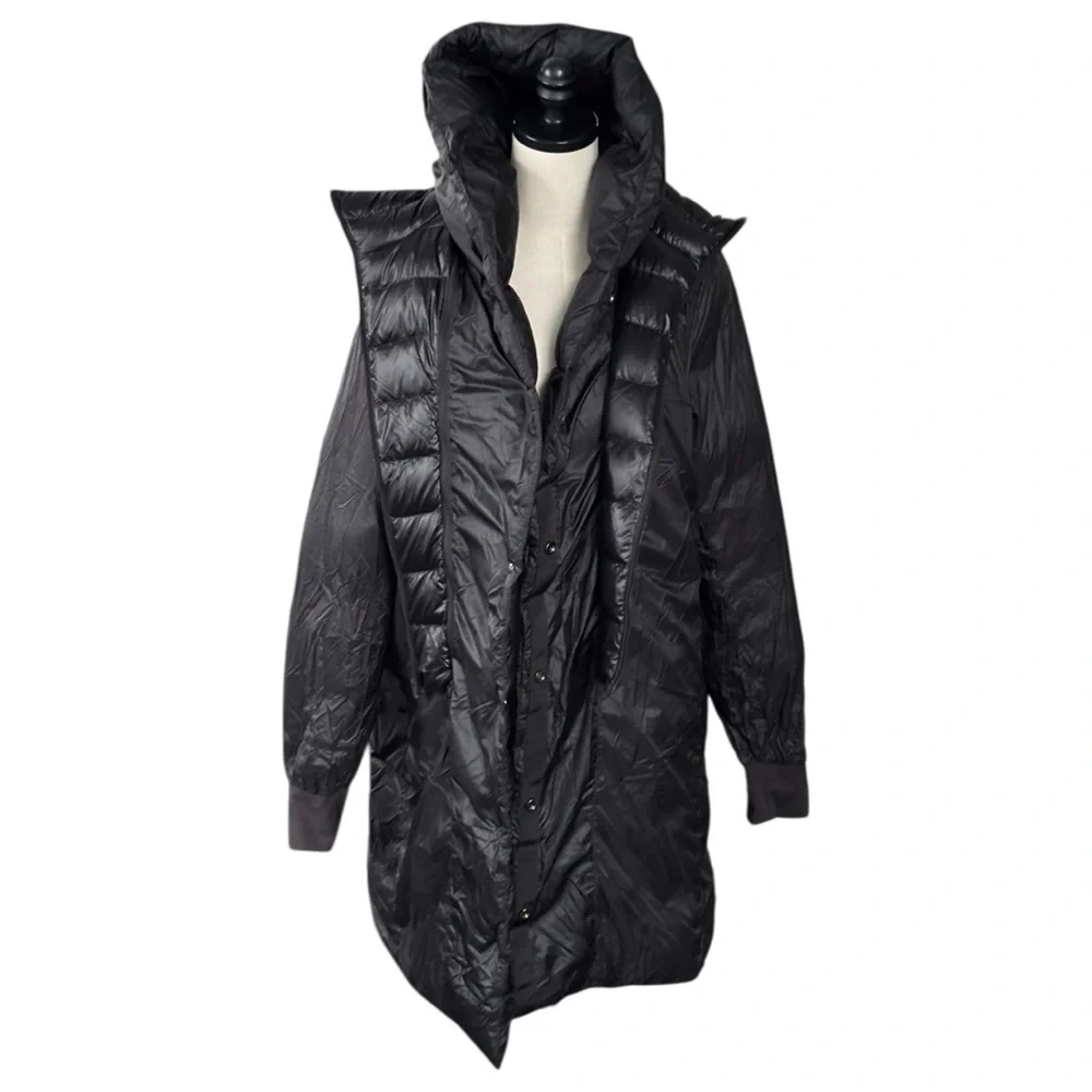 Athleta Lofty Down Long Winter Puffer Coat Black | Large - Picture 7 of 15